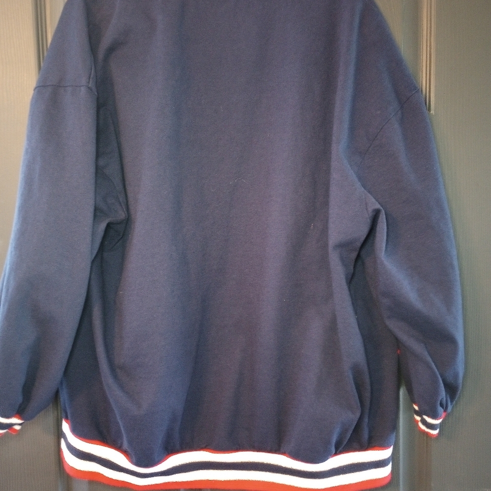 Vintage 70s Oversized Ribbed Varsity Cardigan Preppy Track Suit Jacket Prepcore - Picture 4 of 7
